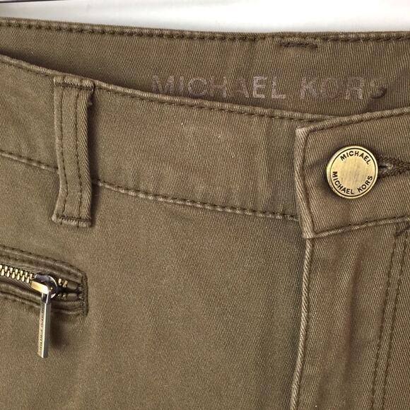 Michael Kors jeggings size 6 EUC army green zipper ankle length Fake back pocket - Picture 6 of 9